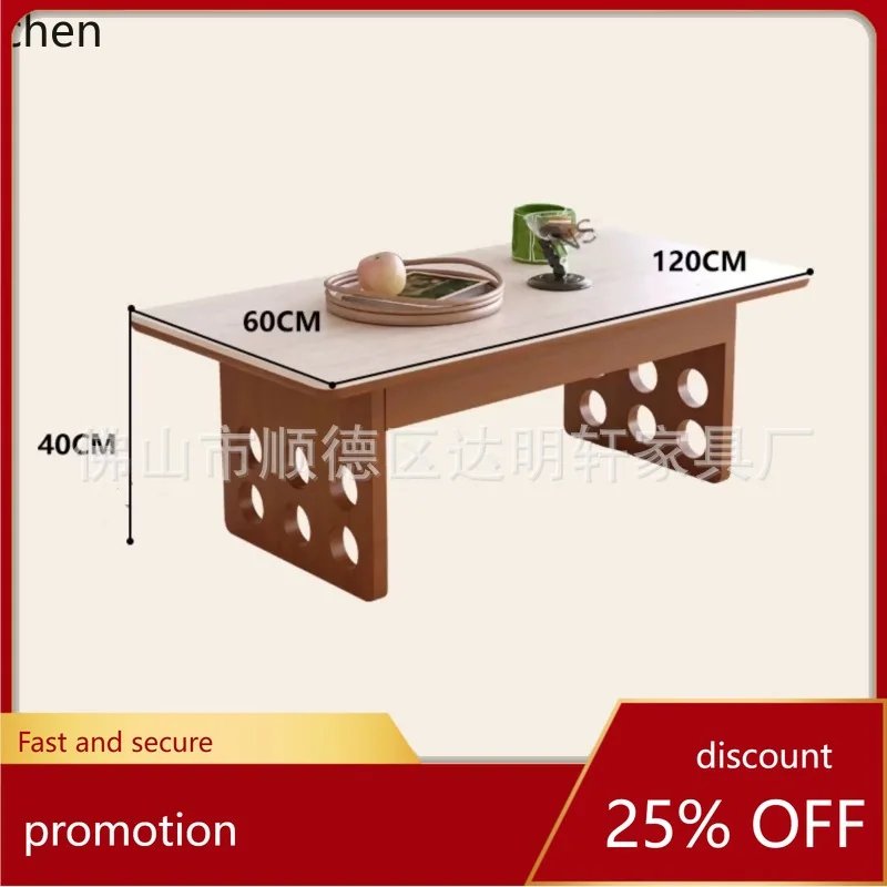 ZML Solid Wood Coffee Table TV Cabinet Combination Drawer Storage Rectangular Rock Board Tea Table