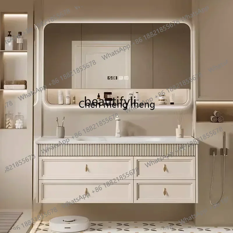 New Arrivals  French Stle Bathroom Cabinet Combination Cream Stle Washstand Stone Plate Hot Bend Whole Washbin Master Bedr