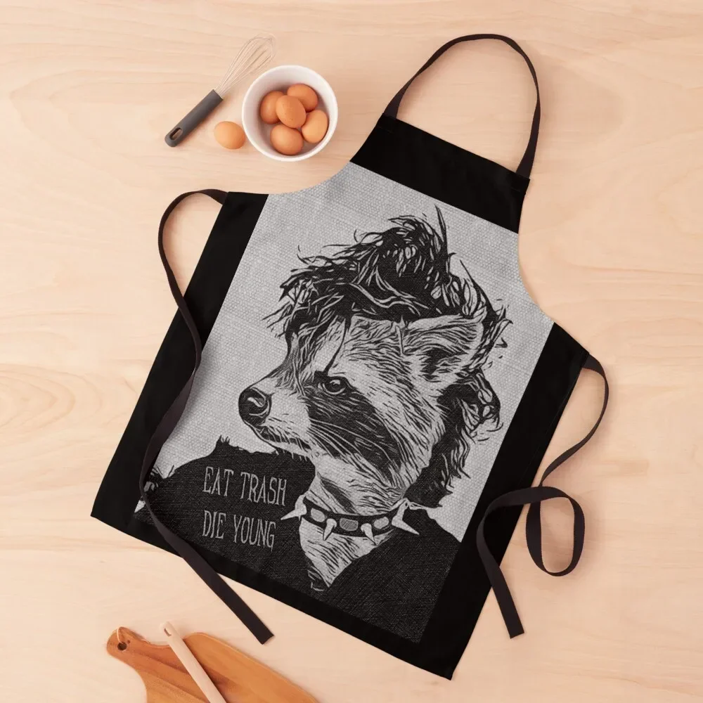 

Punk Rock Raccoon Apron professional hairdressing Home And Kitchen For Girl Apron