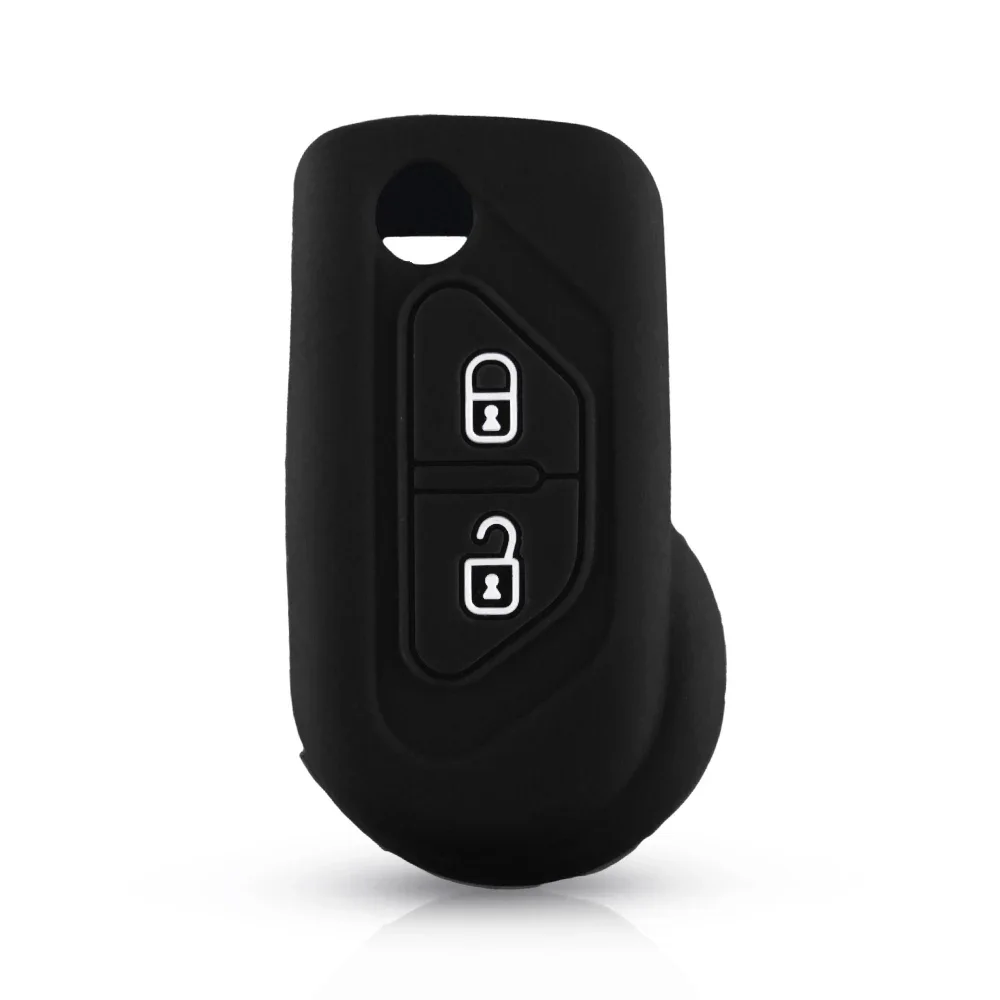 KEYYOU 2 Button Silicone Car Key Case For Citroen DS3 2009-2016 Protector Cover Holder Skin Car Silicone Car Flip Key Case Cover