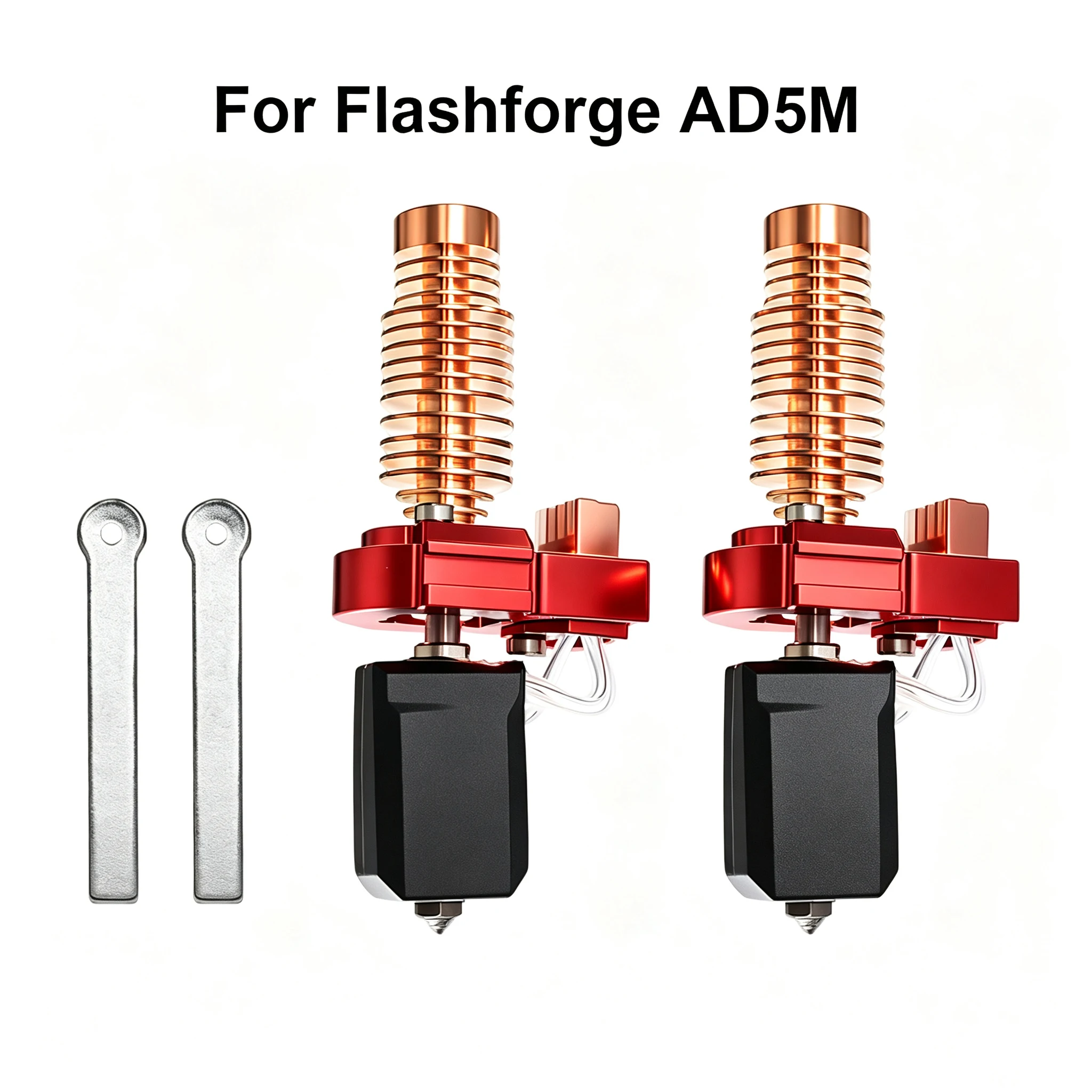 2PCS Upgraded AD5M Ceramic Hotend 0.4MM for 3D Printer FLASHFORGE Adventurer 5M/Adventurer 5M Pro, Extruder Print Head Kit with Heatsink Heater Cartridge Thermistor and 0.4mm Hardened Steel Nozzle