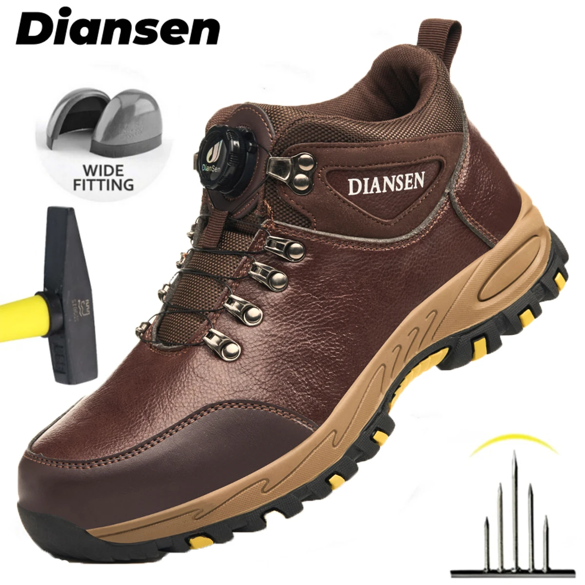Indestructible Men Work Shoes Anti Piercing Anti-smash Work Safety Boots Outdoor Footwears Non Slip Wear Resistant Hiking Boots