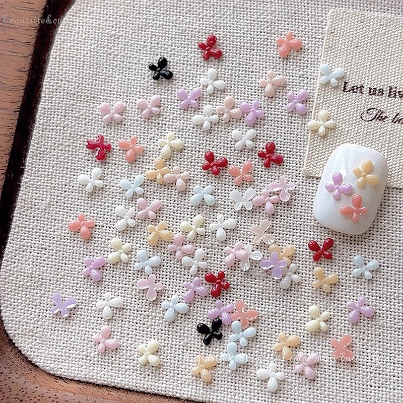 100PCS Mixed Color Mini 3D Nail Art Butterfly Charms Resin Accessories Parts For Nails Decoration Manicure Supplies Material