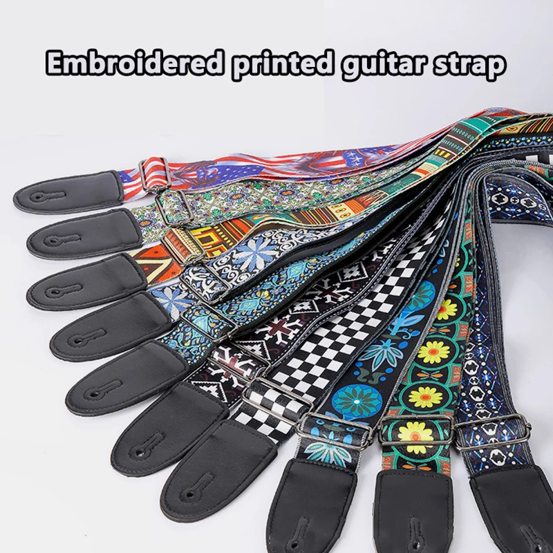 Guitar Straps Ethnic Style Wider Acoustic Guitar Straps Polyester Printed Straps Printing