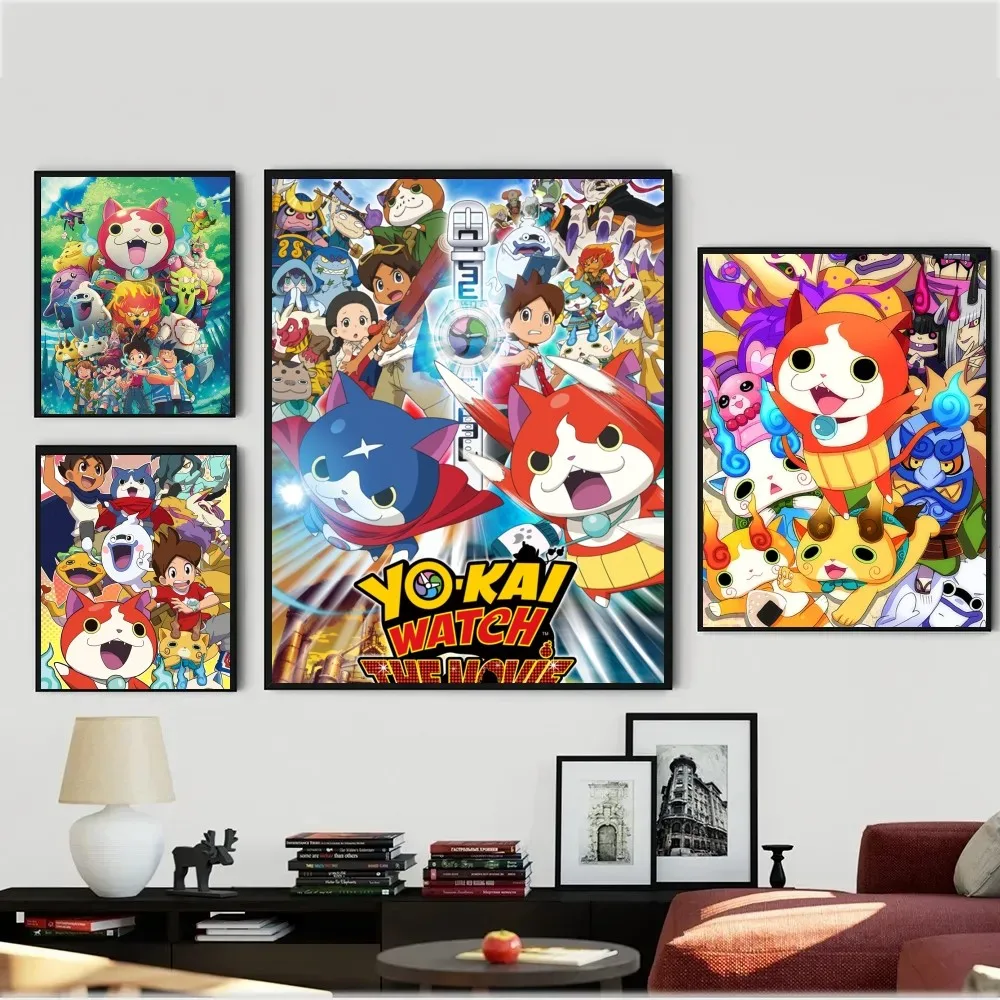 Anime YO KAI WATCH  Poster Vintage Poster Wall Art Painting Study Aesthetic Art Large Size Wall Stickers