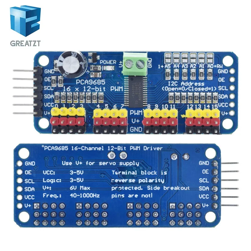 PCA9685PW 16 Channel 12-Bit PWM Servo Shield Driver I2C Interface PCA9685 Module For Raspberry Pi