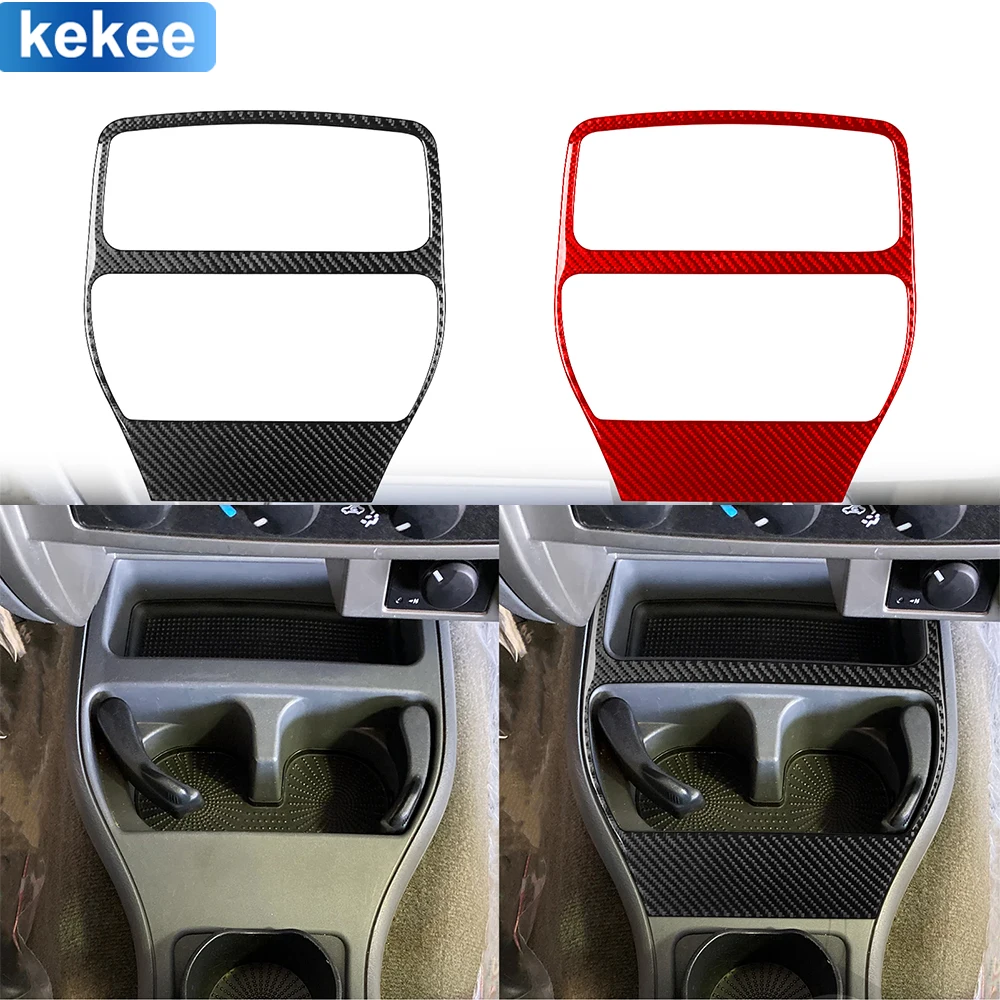 For Dodge Dakota 2001 2002 2003 2004 Cup Holder Frame Cover Trim Real Carbon Fiber Sticker Car Interior Moulding Accessories