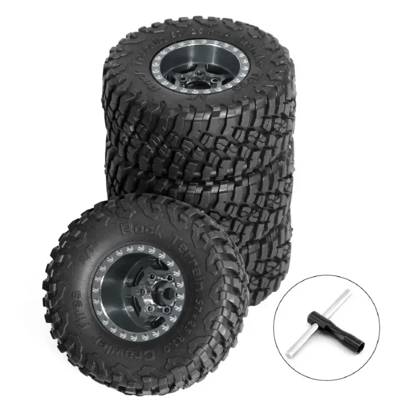 Wheel Rims & Mud Tires for 1/18 RC Crawler Car Axial SCX24 FMS FCX24 Enduro24 - Image 2