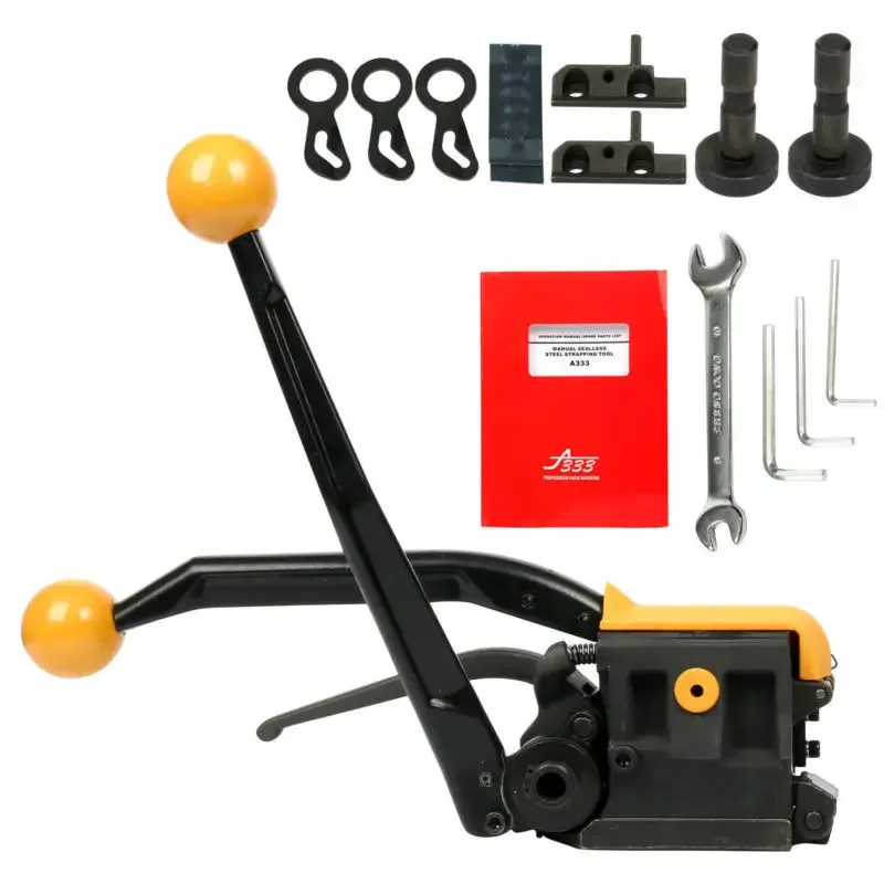 A333 Manual Non Buckle Combination Metal Steel Strip Strapping Machine
