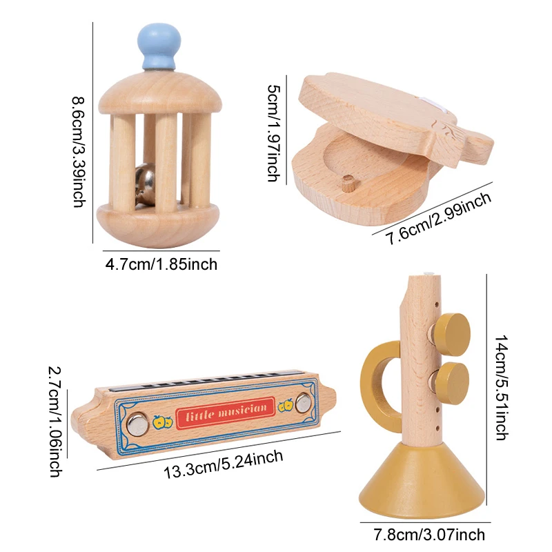 幼児向け木製シロフォンドラムセット、モンテッソーリベビー楽器玩具、ドラムセット打楽器音楽玩具