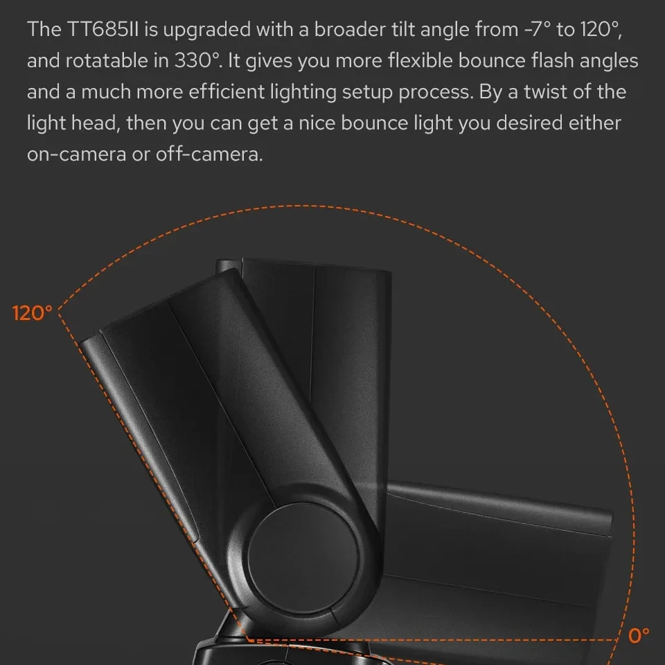 Godox TT685II TTL HSS 2.4G Wireless on Camera Flash Light 1/8000s 0.1-2.6s Recycle Time  compatible with Sony Nikon Canon Fuji