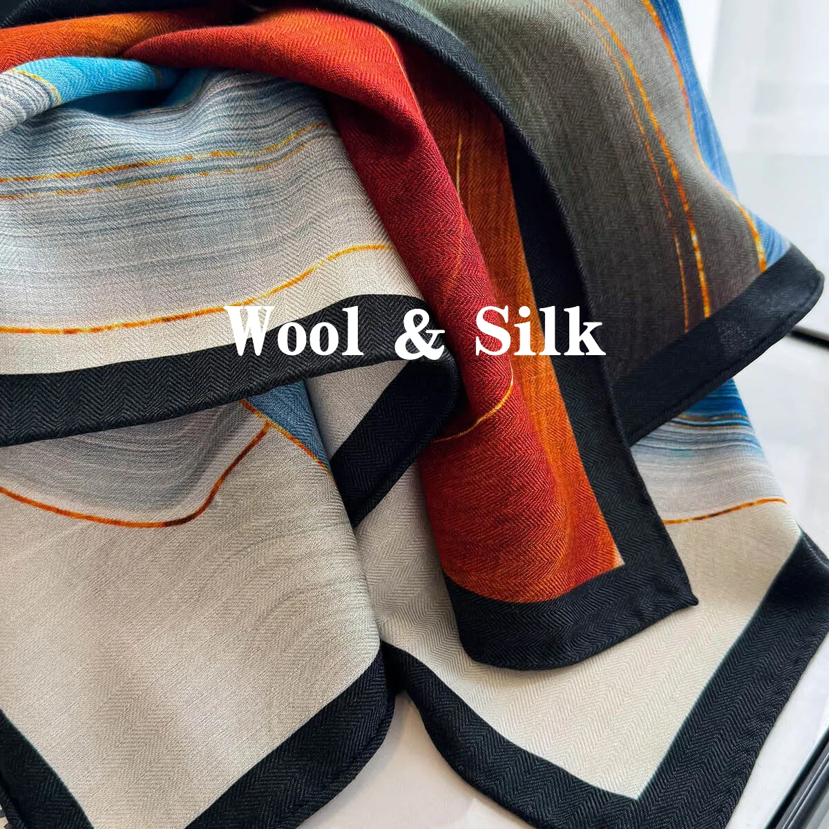2026 Wool Silk Winter Neck Warmer for Women Autumn Art Style Square Scarf Elegant Womens Shawl Womens Headscarves