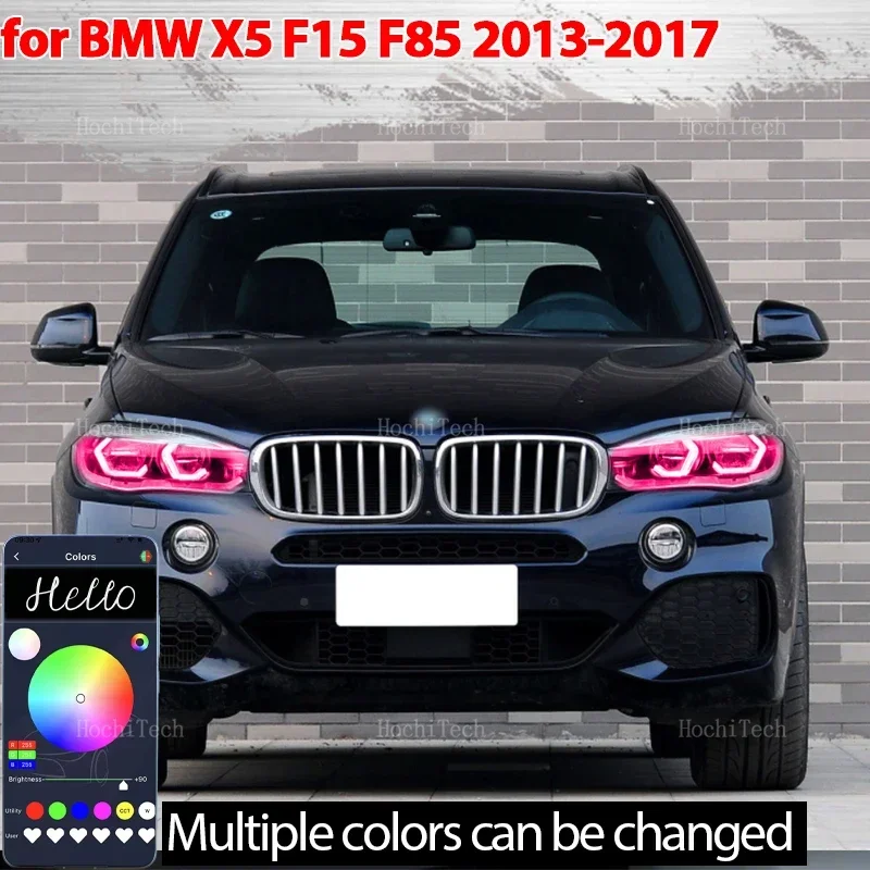 

Для BMW X5 F15 F85 2014-2018 sDrive35i 50i 25d 30d 40d M4 стиль LED Angel Eyes Kit Ring RGB цвета APP управление Фара Лампы