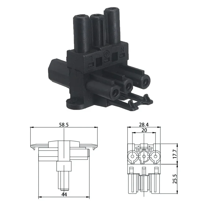 GST18-i3 Compatible Quick-connect Terminal Blocks 3 to 3 Male Female Power Connectors T-type LED Lighting Plugins Type H 1 to 3