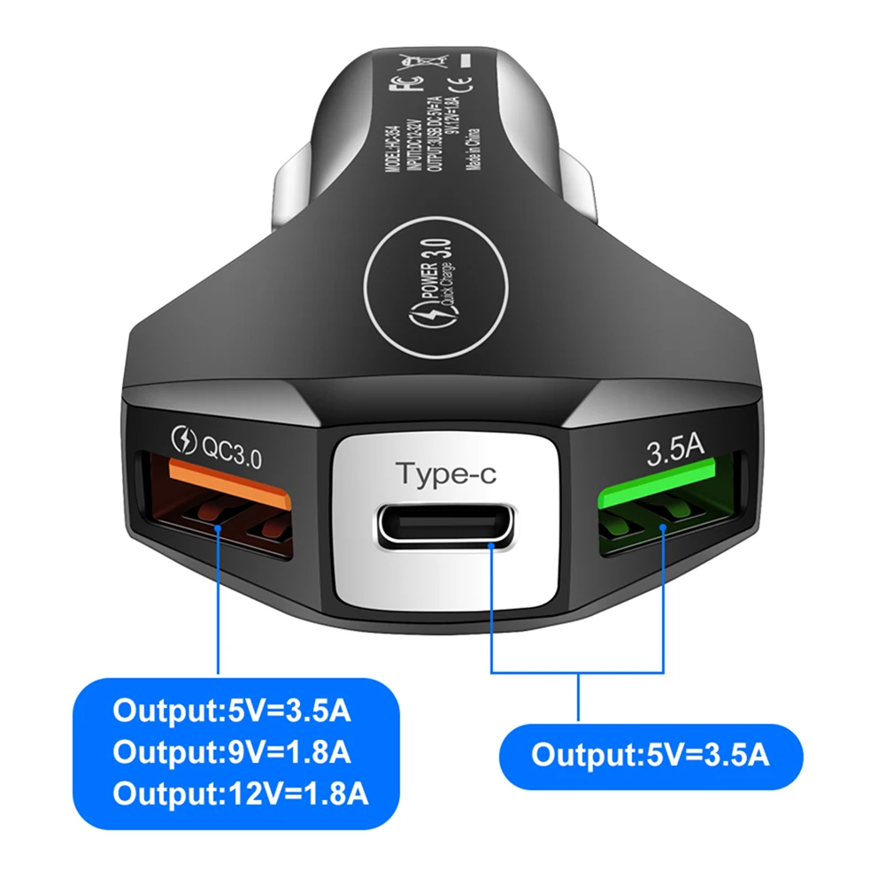 PD 35W Car Charger Type C Fast Charging Auto Mobile Phone Adapter Center Cover For Audi A1 S3 S4 S A5 A6 B6 B7 B8 B9 Q3 Q5 8P 8V
