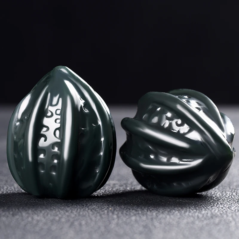 

Hetian jade walnut hand piece Xinjiang sapphire men's and women's cultural jewelry walnut hand piece with certificate