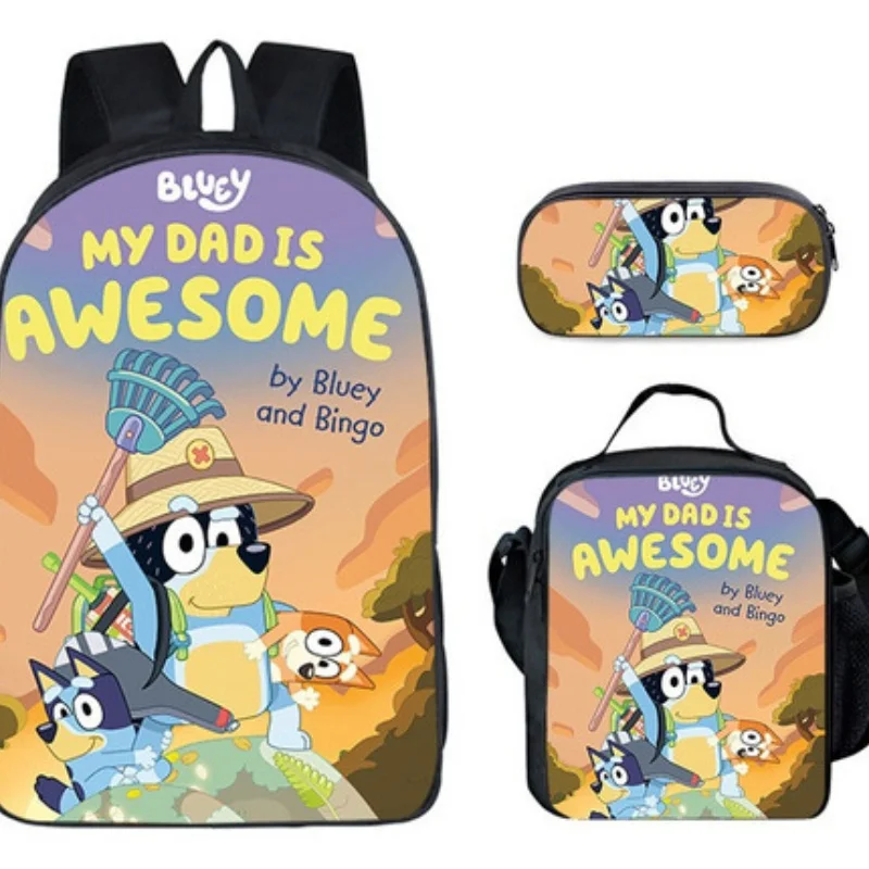 

New Bluey Family Character Peripherals Children's Leisure Lightening Large Capacity Printed Backpack Student Schoolbag