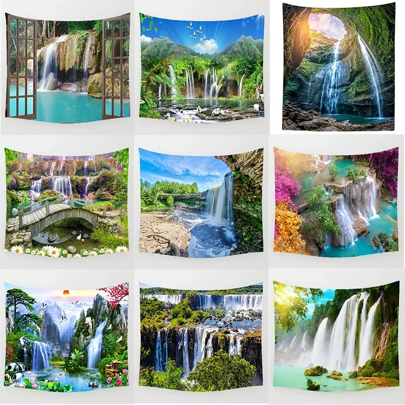 Waterfall Beautiful Pattern Wall Art Tapestry Rectangular Wall Hanging Tapestry Mural Tapestry  Decor