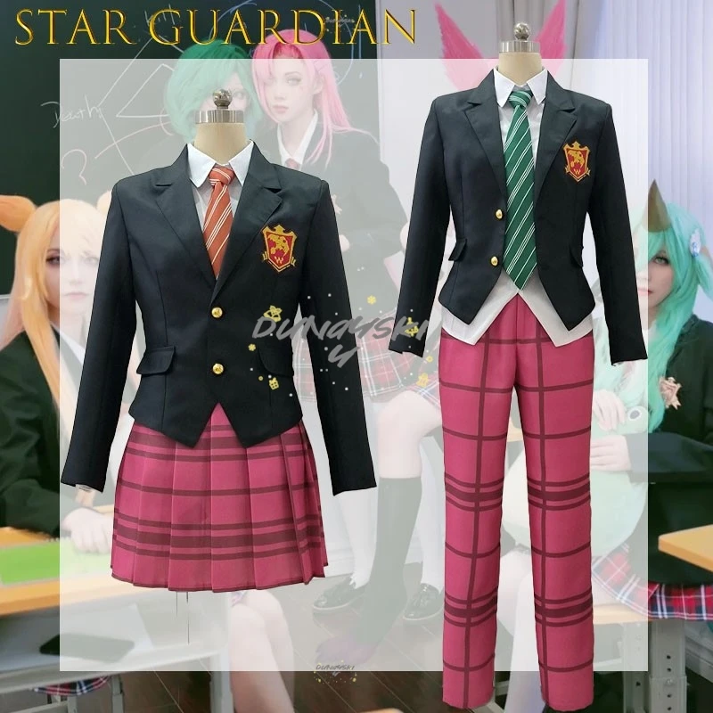 

Костюм для косплея школьной формы Star Guardian: Аниме-костюм волшебницы, школьная форма JK для девочек, включает куртку, рубашку, юбку, значок
