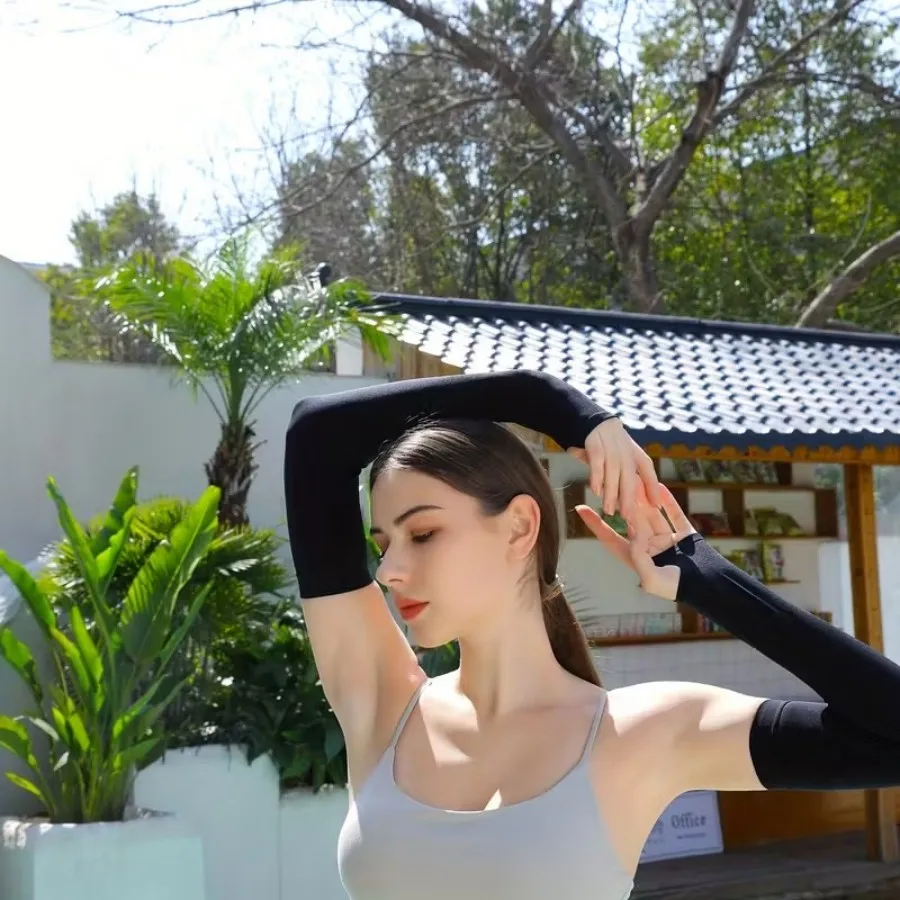 1 par de fundas de brazo frescas con protección UV UPF 50+, antideslizantes, material de spandex, transpirables y de secado rápido, adecuadas para ciclismo, R