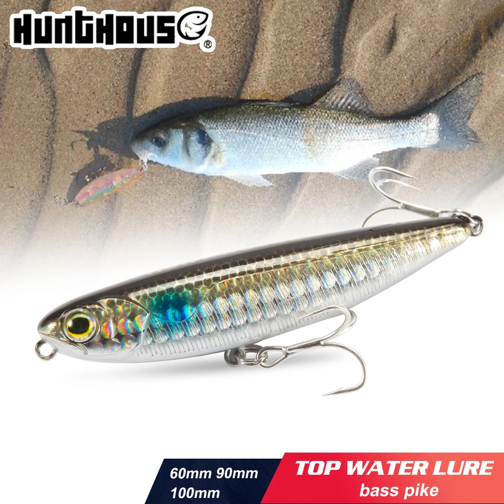 Hunthouse Top Wasser Bleistift Angeln Köder Walk The Dog 60mm 6,4g Künstliche Köder Stickbait Angelgerät Für Hecht Bass LW536
