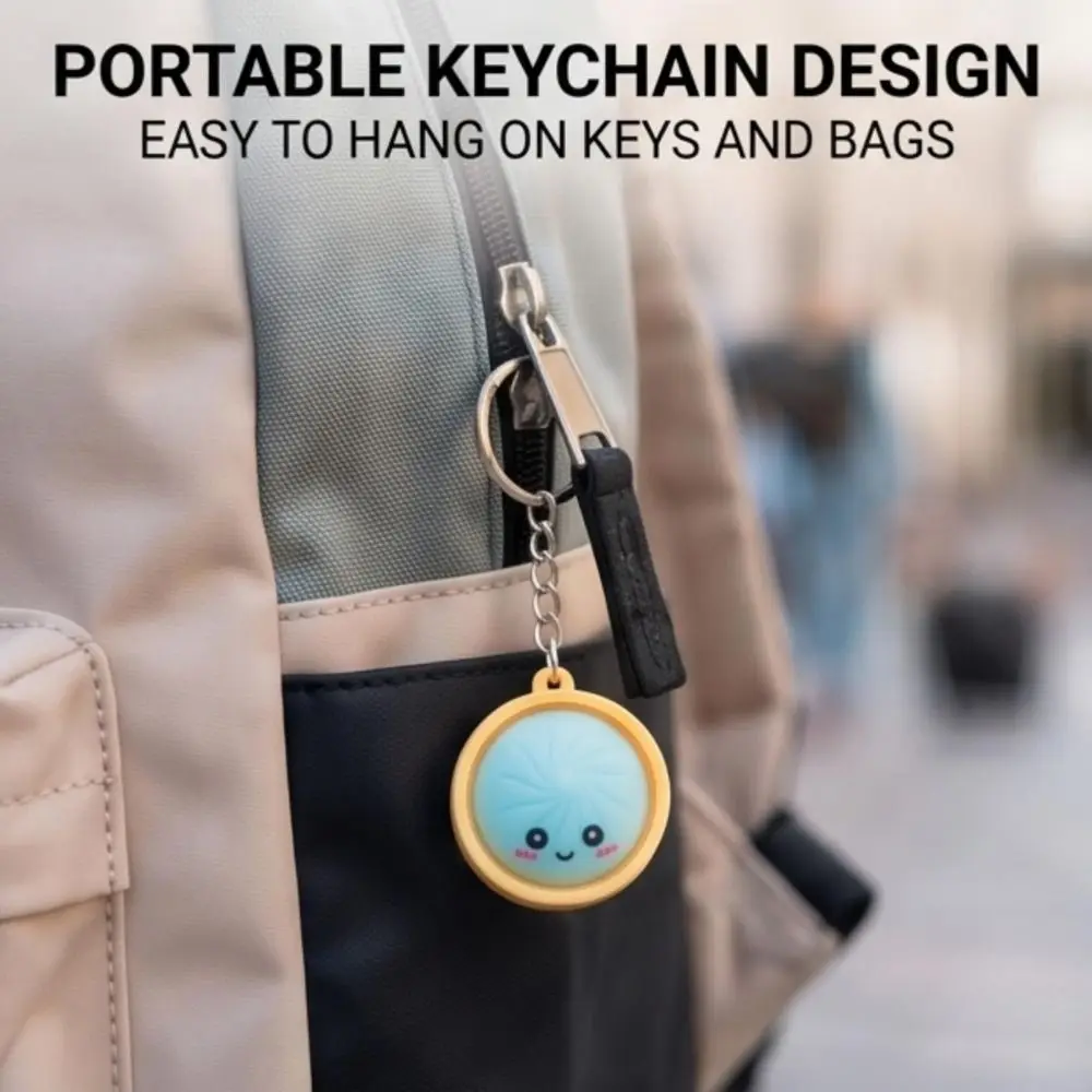 Simulation ith Steamer Mini Dumplings Squishy Cute Pinch Crystal Sensory Pendant Squeezable Clicker Keychain Party Favors