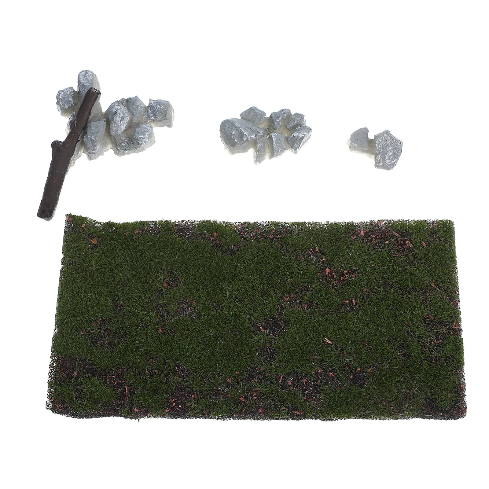 

Миниатюрный травяной коврик для песочницы, реалистичные камни, искусственная трава, подложки для DIY-поделок, ландшафтный декор для песочницы
