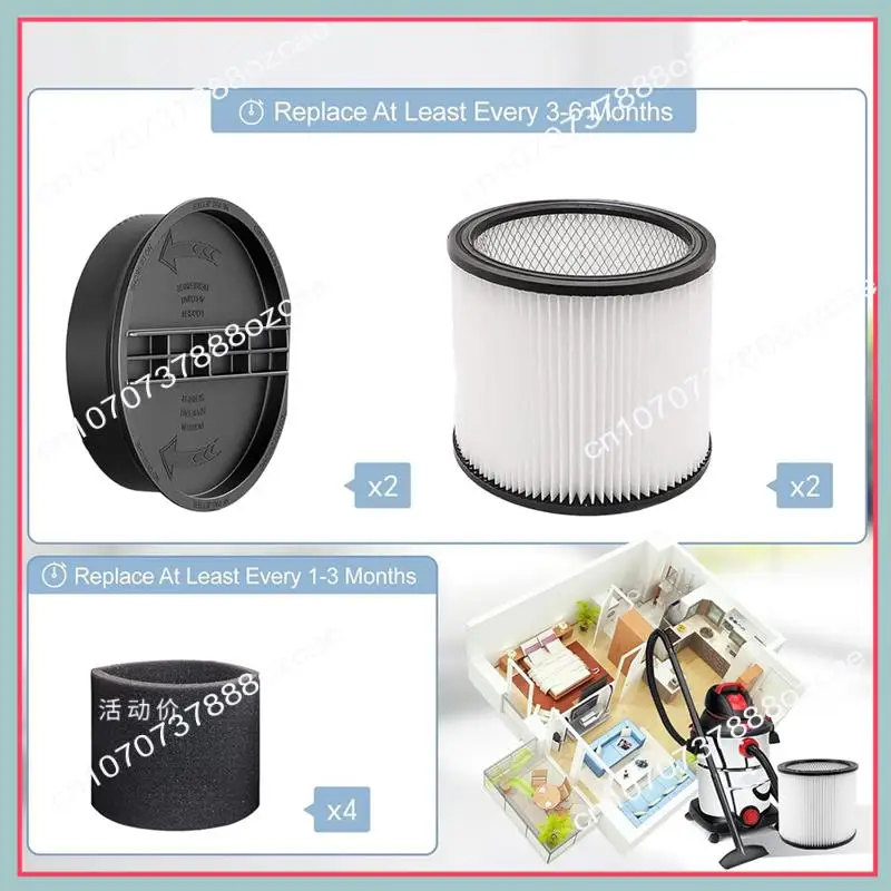 مرشحات بديلة A26P 90304، 90585 غلاف إسفنجي لـ Shopvac 90304، 90350، 90333 5 جالون حتى أجزاء المكنسة الكهربائية الرطبة والجافة