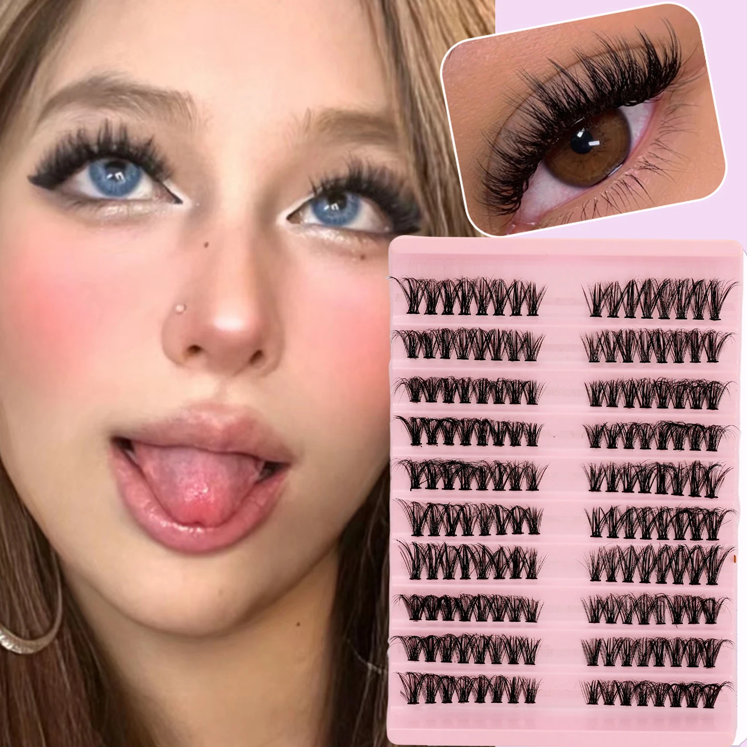 لتقوم بها بنفسك كاذبة لاش تمديد عدة مجموعات الفردية الرموش ملحقات عدة 8-16 مللي متر رقيق Wispy حجم الطبيعية مانغا جلدة ماكياج #3