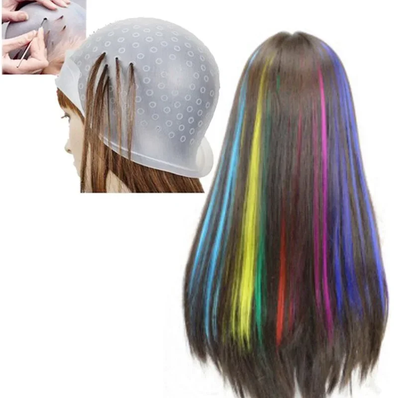 Gorro de silicona para pintar el cabello, gorro para rascar, Meches de silicona, gorro para teñir el cabello, capucha para resaltar, gorro para teñir el cabello