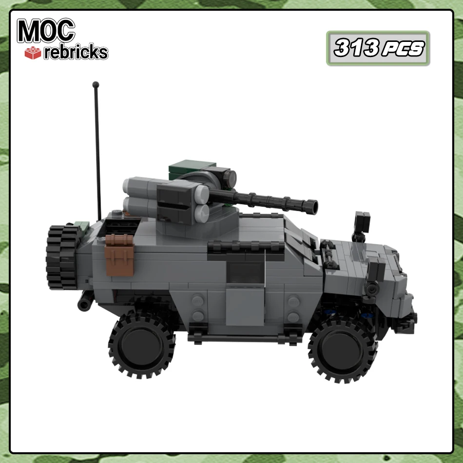 子供のためのVn4スカウト車ビルディングブロック、歩兵戦闘車両モデル、小さな粒子のレンガ、おもちゃの組み立てギフト、軍事シリーズ