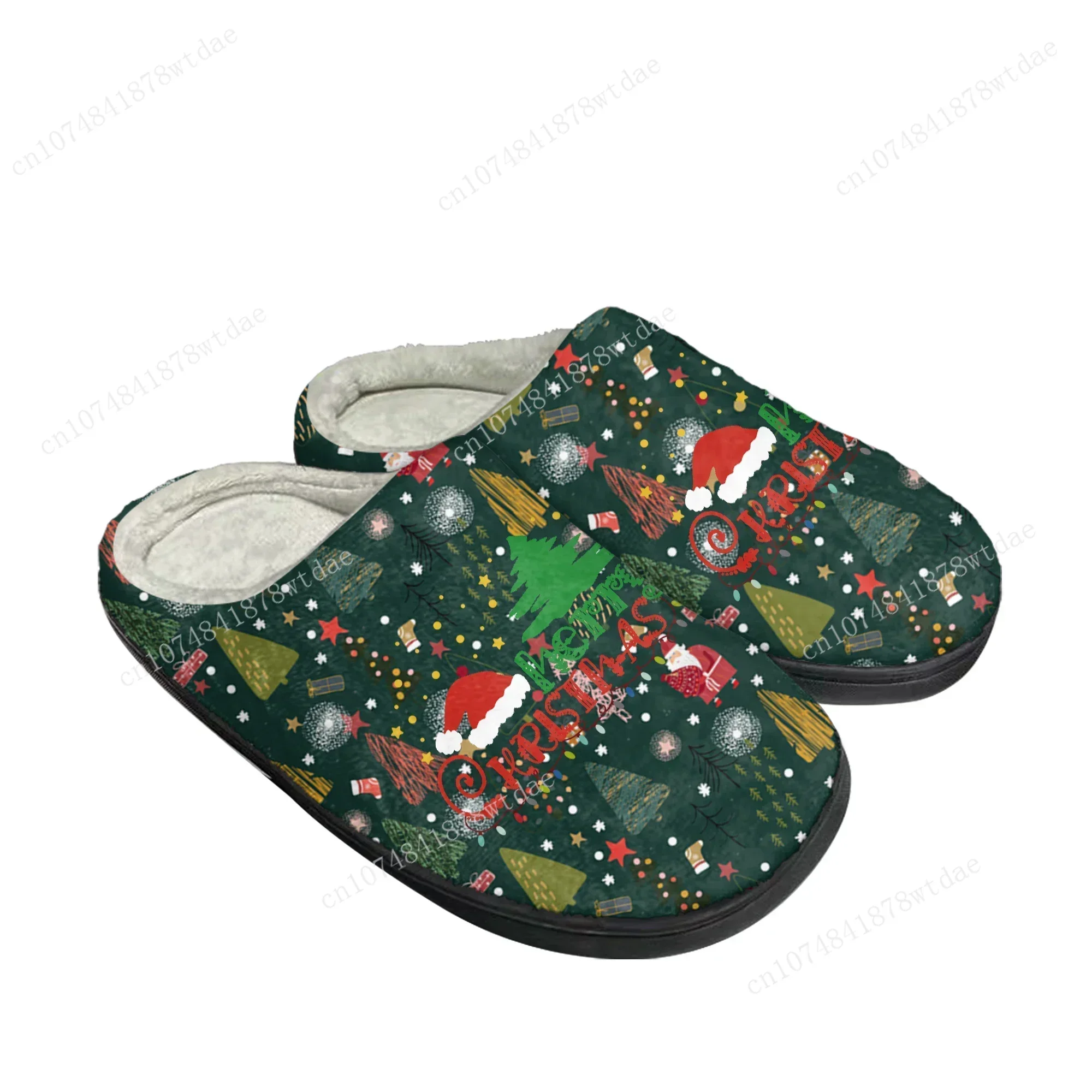 Merry Christmas Gift Home Cotton Slippers Mens Womens Plush Bedroom Casual Keep Warm Shoes Anime Custom Thermal Indoor Slipper 3