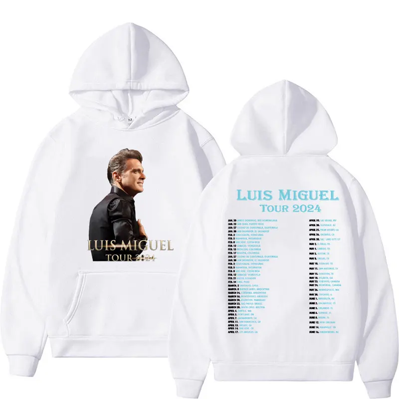 Anni \'90 Retro Luis Miguel Tour 2024 nuovo Album felpe con cappuccio uomo donna Harajuku moda Hip Hop Street felpa Casual accogliente in pile con