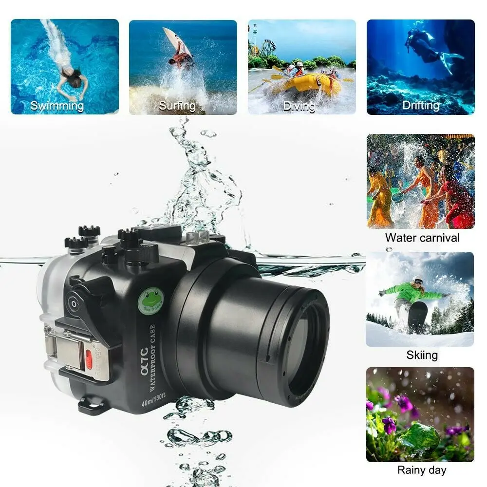 Seafrogs [40M/130FT] Underwater Camera Housing Waterproof Dive Scuba Case for Sony A7C camera