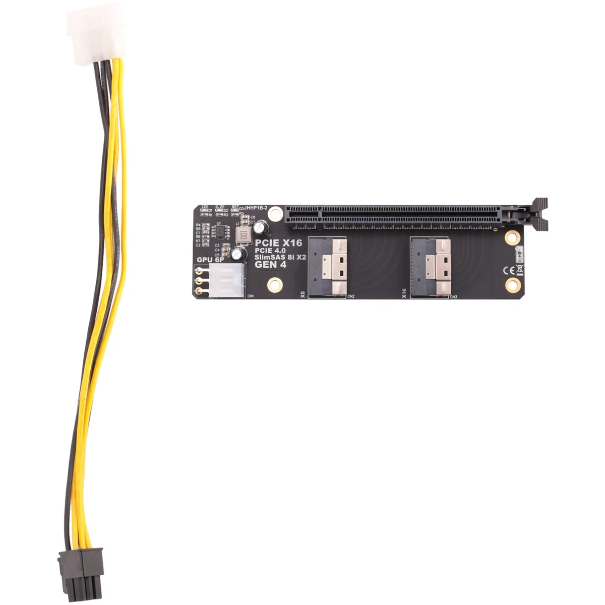 

Gen4 2 Ports SlimSAS 8I X2 To PCIE 4.0 X16 Slot Adapter Board for Network Card Graphics Video Card Capture Card