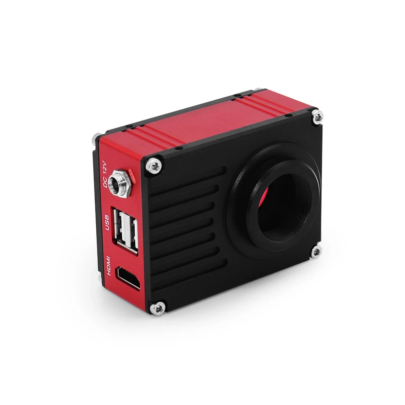 Câmera de microscópio de nível de pesquisa, câmera ccd profissional cmos de alta definição, porta hdmi, sistema de medição integrado