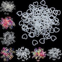 100Pcs 10mm Heart Pearls Nail Charms Acrylic Pearls 3D Nail Art Charms for Manicure DIY Craft Jewelry Clothes Shoes Accessories