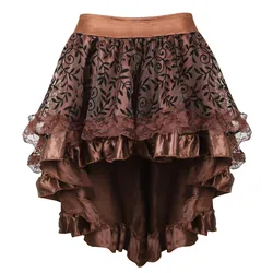 Saia steampunk para mulheres, renda pirata, sexy, festa, roupa de balada, vintage, burlesco, bustier, acessórios, plus size