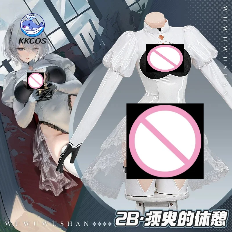 KKCos Azur Lane NieR: Automata 2B Disfraz de Cosplay para Mujer, Traje Sexy para Halloween y Comic Con