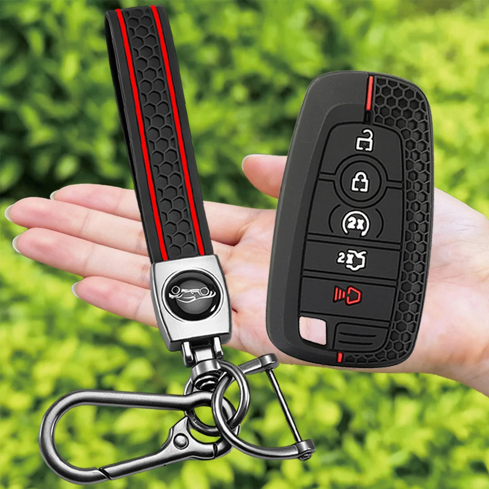 Car Key Fob Ring Keychain Cover Case Shell Protector For Ford Bronco F150 Raptor Edge Expedition F250 F350 F450 F550 2019 2020