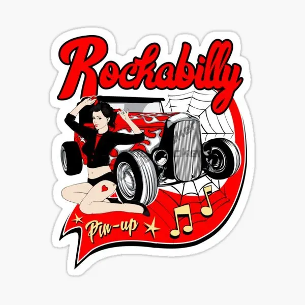 

Rockabilly Rock and Roll Pin Up Guitar Girl Sexy Car Sticker Vinyl Self-adhesive Waterproof Decor Decorative Accessories