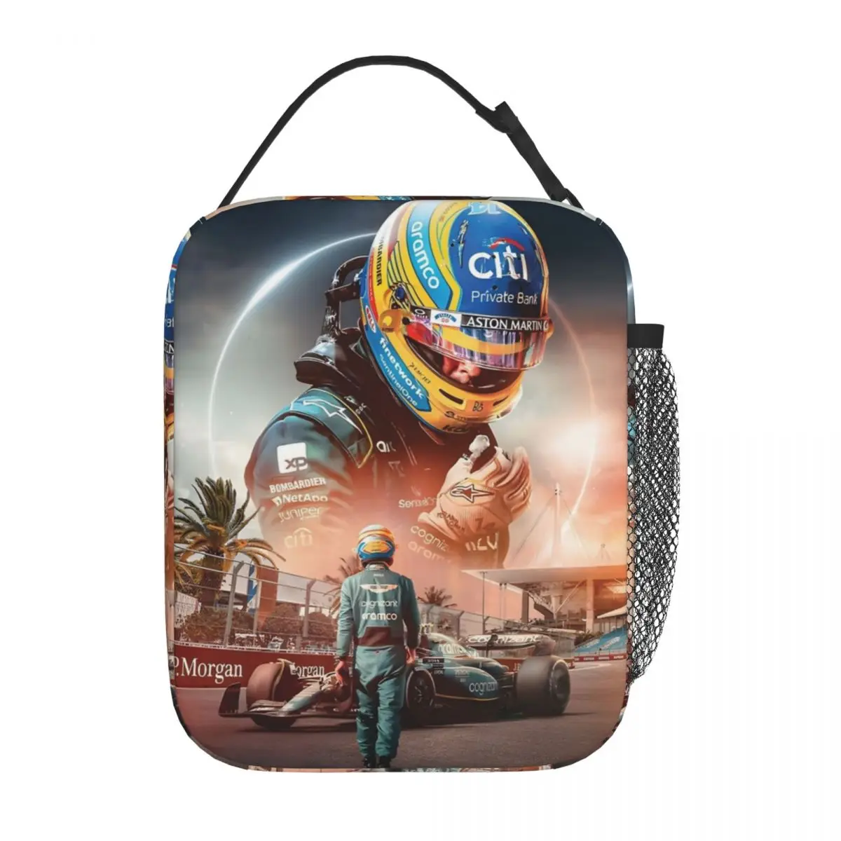 Fernando Alonso Racing Driver Thermal Insulated Lunch Bags for Office Portable Food Bag Men Women Cooler Thermal Food Box