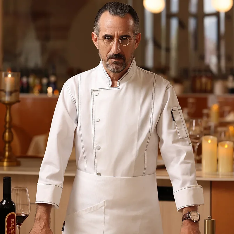 Lente Herfst Chef-kok Uniformen Lente Professionele Herfst Lange Mouw Chef-kok Jasje Catering Keuken Restaurant Cafe Werk Tops