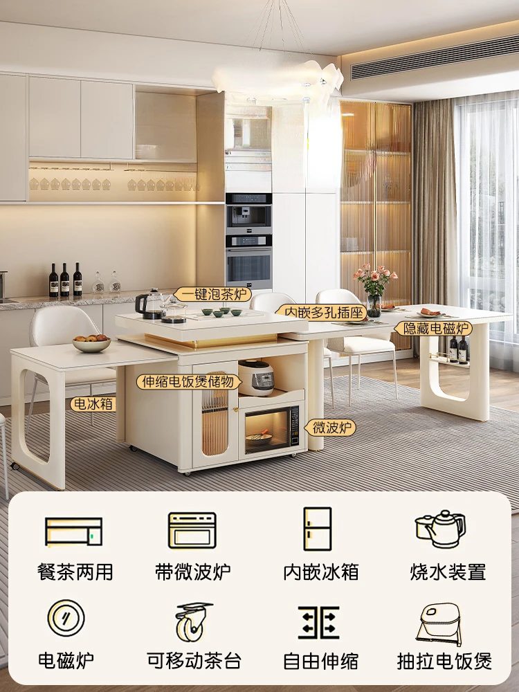 Cremefarbener Wind Rock Plate Insel tisch mit einem Stück drehbar