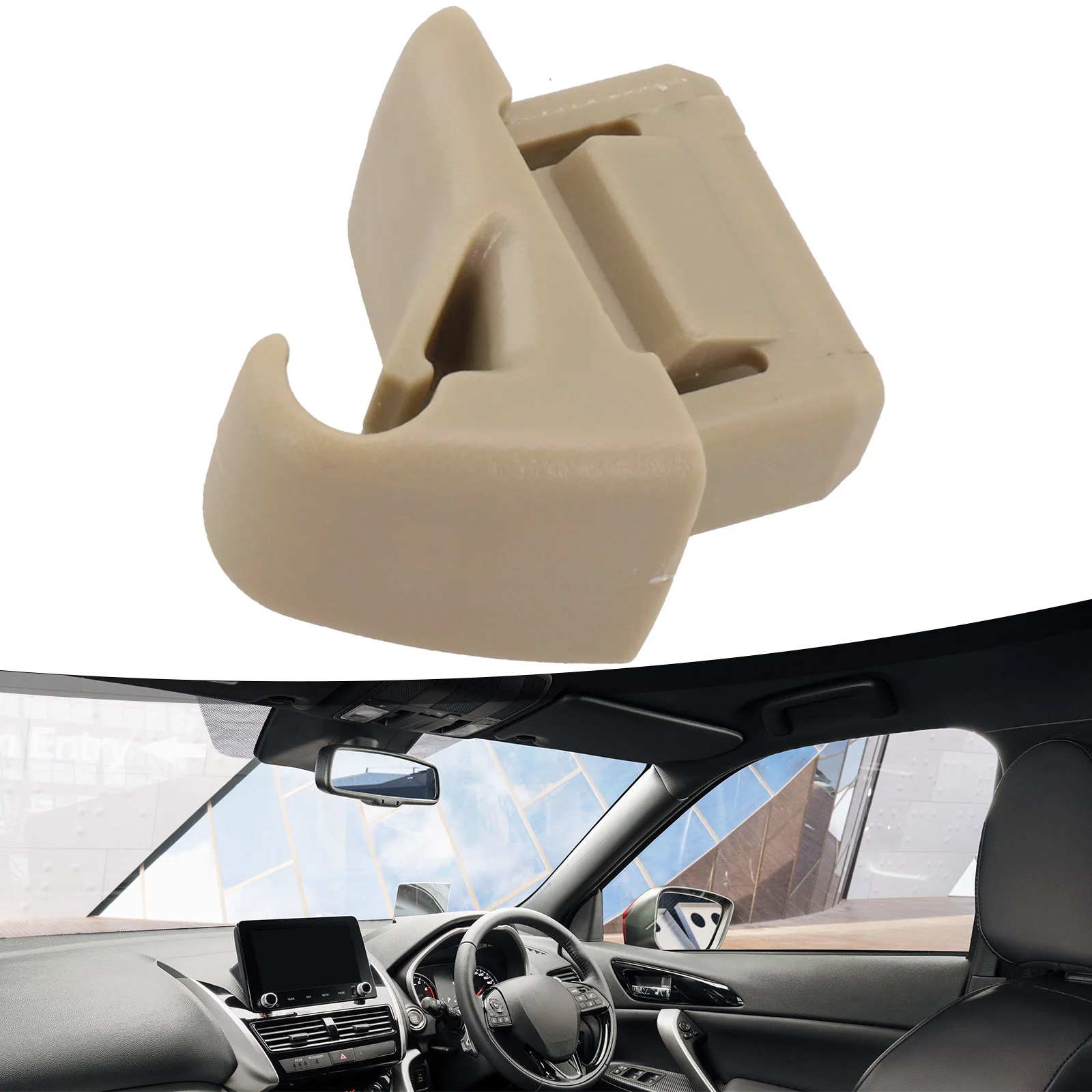 Car Interior Accessories Beige Fitment OEM Number MR654343 Universality Fitment Visor Holder Clip For Mitsubishi