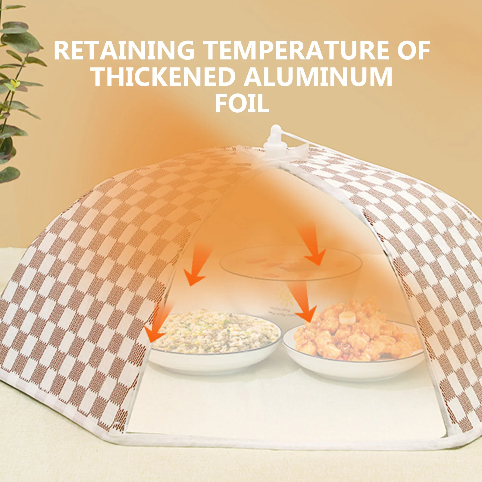 

Thermal Food Protector Tent for Desserts Salads Steaks Soups Fruits Hot Food Insulation Cover Home Party Use Insulation Cover