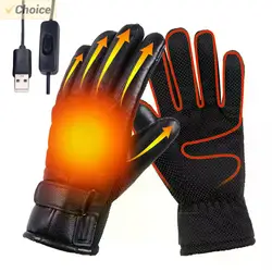 Winter Thermal Cycling Gloves Waterproof Cycling Gloves Touchscreen Hand Warmer USB Electric Gloves Heated Gloves for Motorcycle
