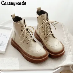 Careaymade-Handsome boots casual boots comfortable muffin boots short boots college style women's shoes lace up literary boots