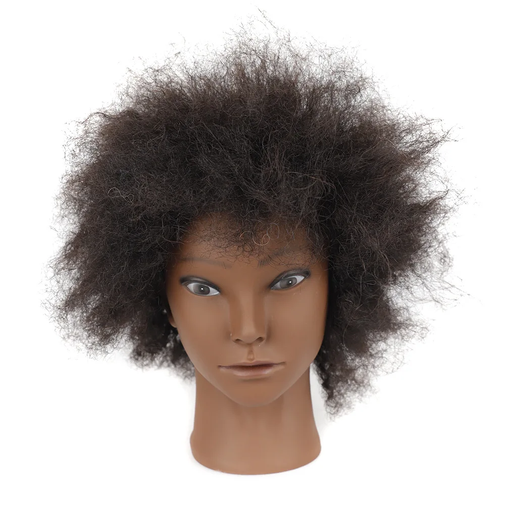 

Afro Mannequin Heads With 100% Human Hair With Adjustable Mannequin Holder Training Head For Practice Styling Braiding