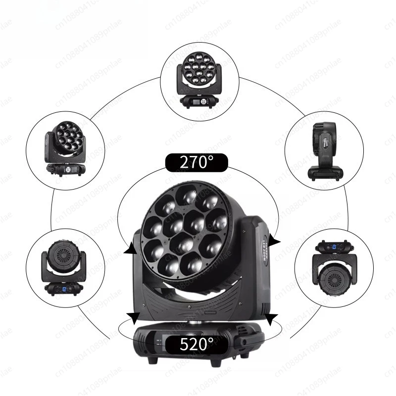 12x60W Big Bee Eye LED Moving Head Light Zoom Wash Full Color Pixel Control for Bar Wedding